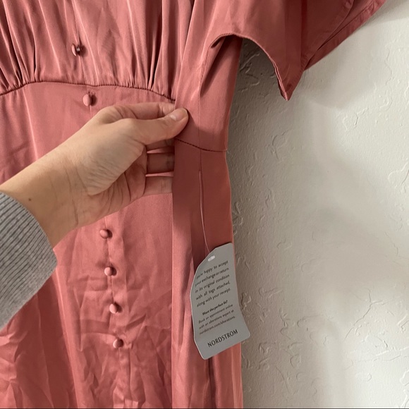 NWT BTFL-LIFE 1940s Satin Dress Terra Cotta Pink S - Picture 10 of 16